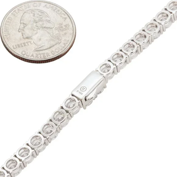 925 Sterling Silver 5mm Tennis Chain Necklace Bracelet 7.5-24